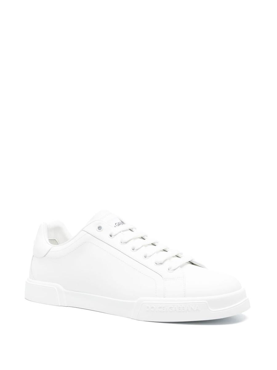 Dolce & Gabbana White Calf Leather Sneakers