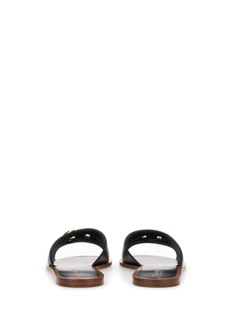 Dolce & Gabbana Leather Slide Sandal