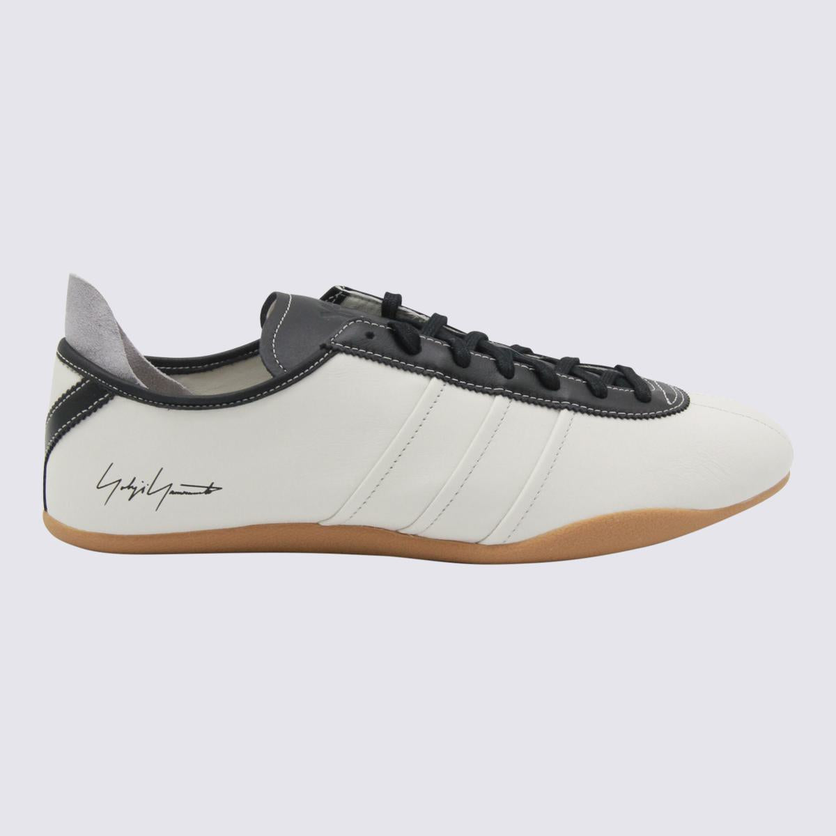 Y-3 Adidas Whte Leather Tokyo Sneakers