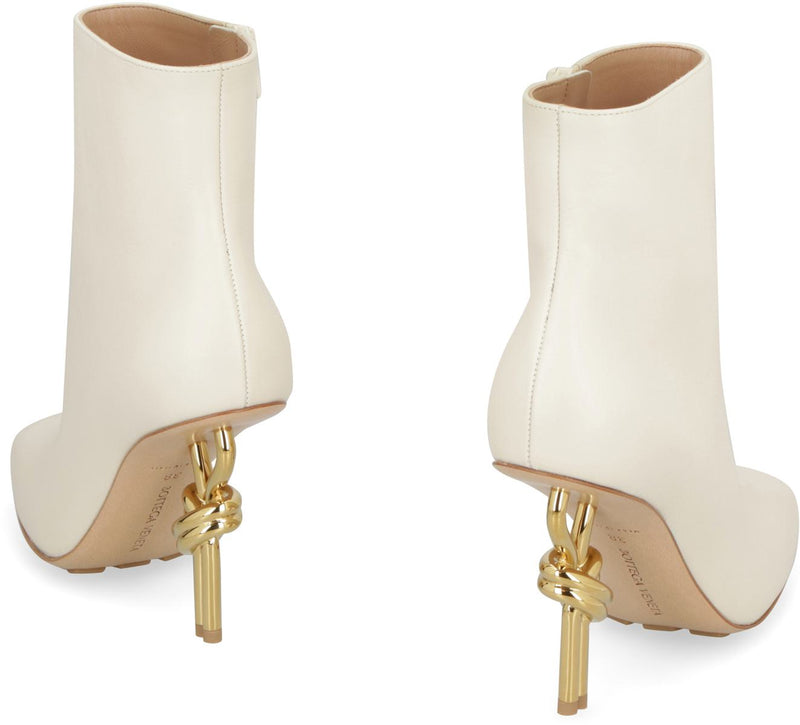Bottega Veneta Knot Leather Ankle Boots