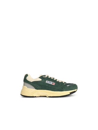 Autry 'Hyperway Low' Malachite And Silver Mesh And Suede Sneakers