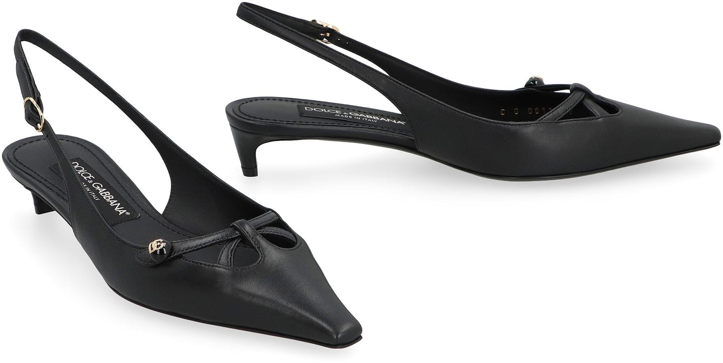 Dolce & Gabbana Leather Slingback Pumps