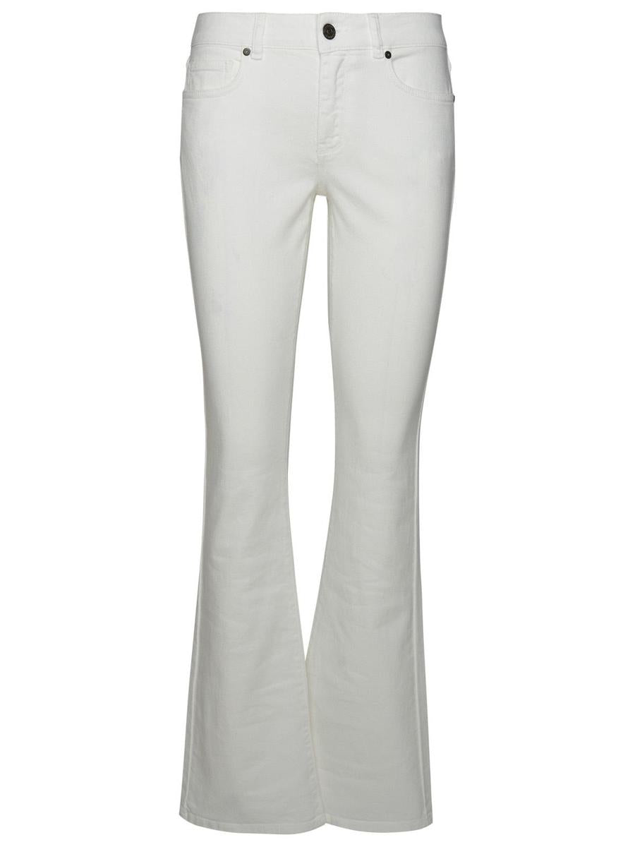 P.A.R.O.S.H. 'Chimera' White Cotton Blend Jeans