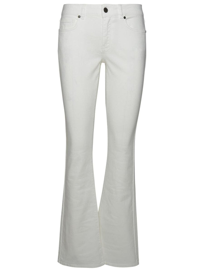 P.A.R.O.S.H. 'Chimera' White Cotton Blend Jeans