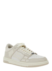 'Skel Top Low' Beige Sneakers With Logo Patch On Thetongue And Contrasting Details On The Side In Leather Woman