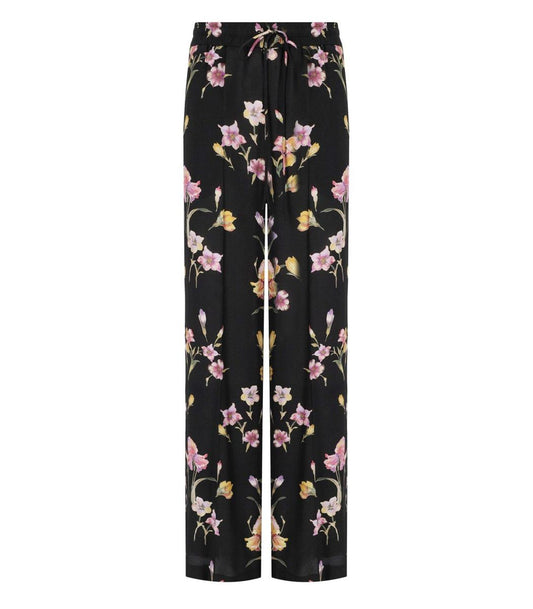 Twinset Black Floral Wide Leg Trousers