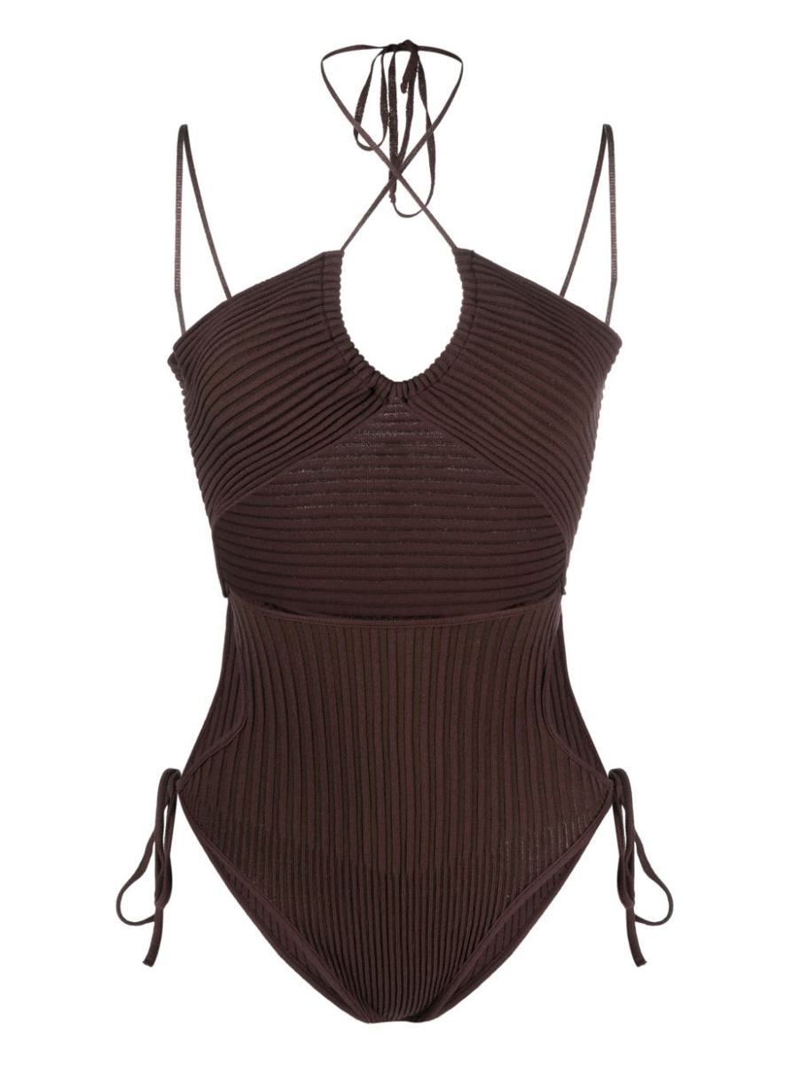 Andreādamo Cut-Out Knitted Bodysuit