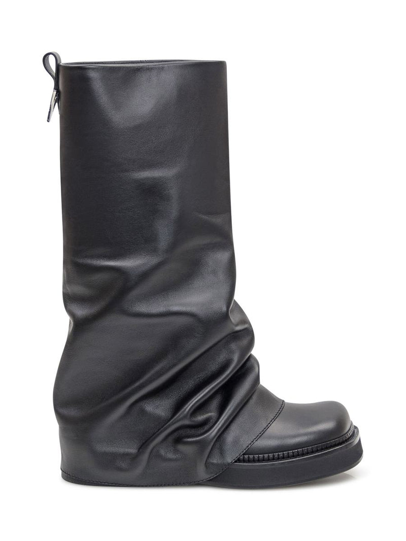 The Attico Black Leather Boot The Attico