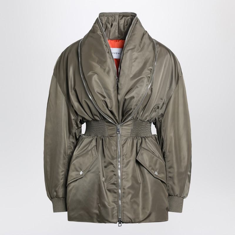 Givenchy Khaki Shawl-Collar Bomber With Zip