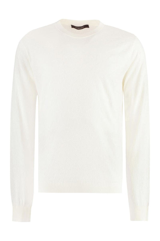 Versace Long Sleeve Cotton Blend T-Shirt