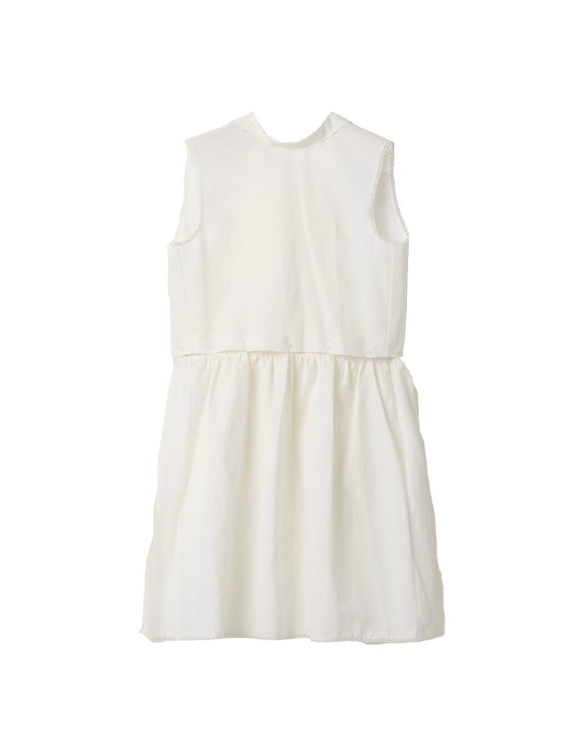 Miu Miu Slubbed Poplin Logo-Patch Dress