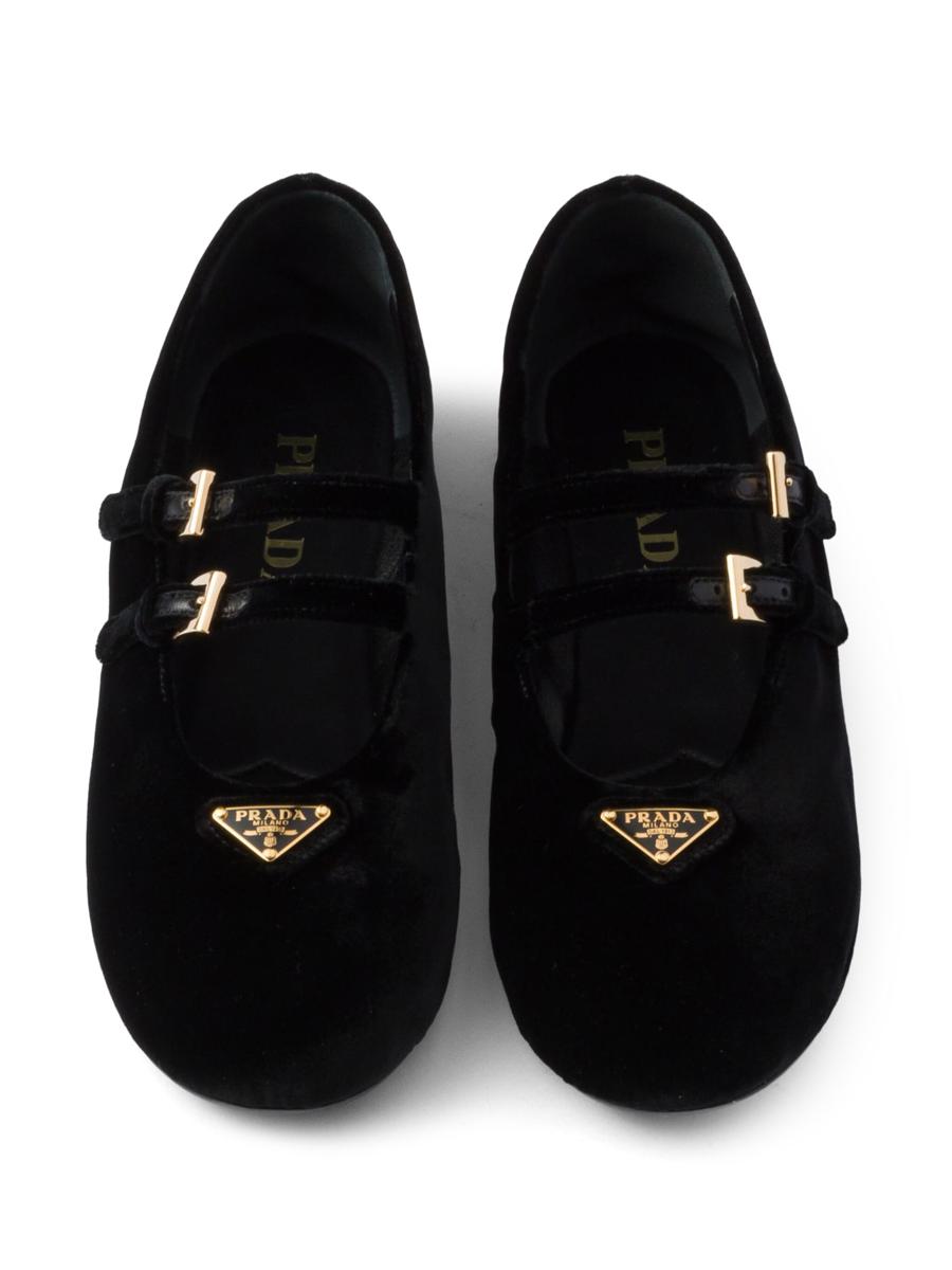 Prada Velvet-Finish Ballerina Shoes