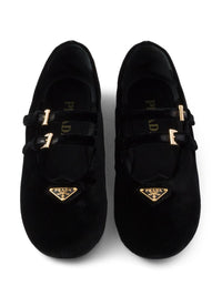 Prada Velvet-Finish Ballerina Shoes