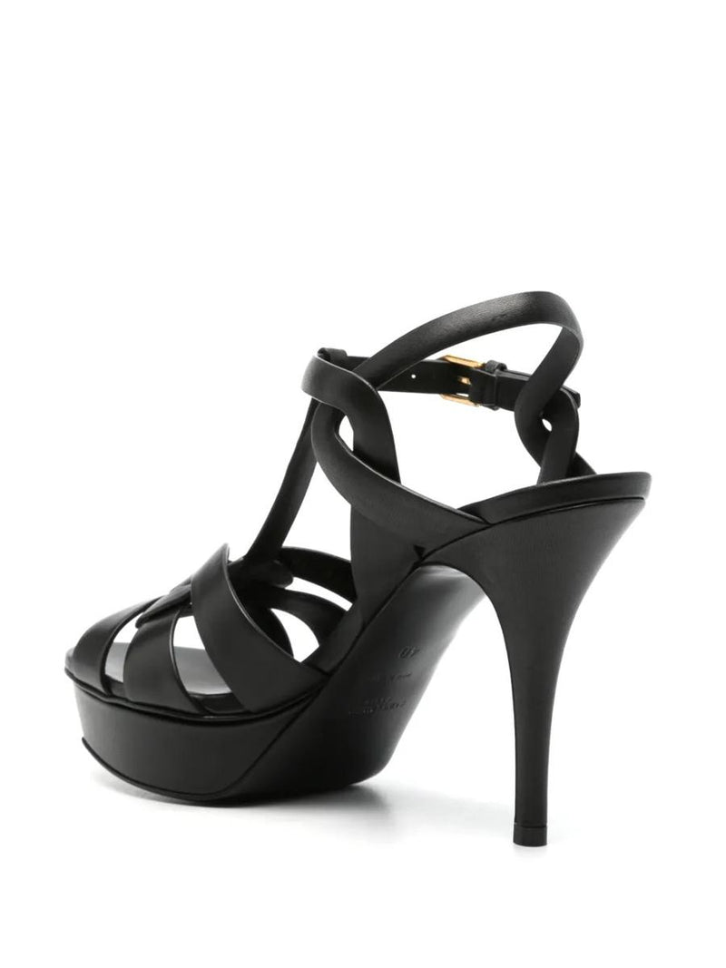 Saint Laurent Tribute Platform Sandals In Smooth Leather Shoes