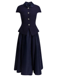 Self-Portrait Taffeta Boucle Midi Dress