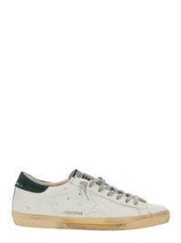 'Superstar' White Low Top Sneakers With Contrasting Heel And Logo Patch On The Tongue In Leather Man