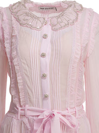 Self-Portrait Pleated Georgette Midi Dress