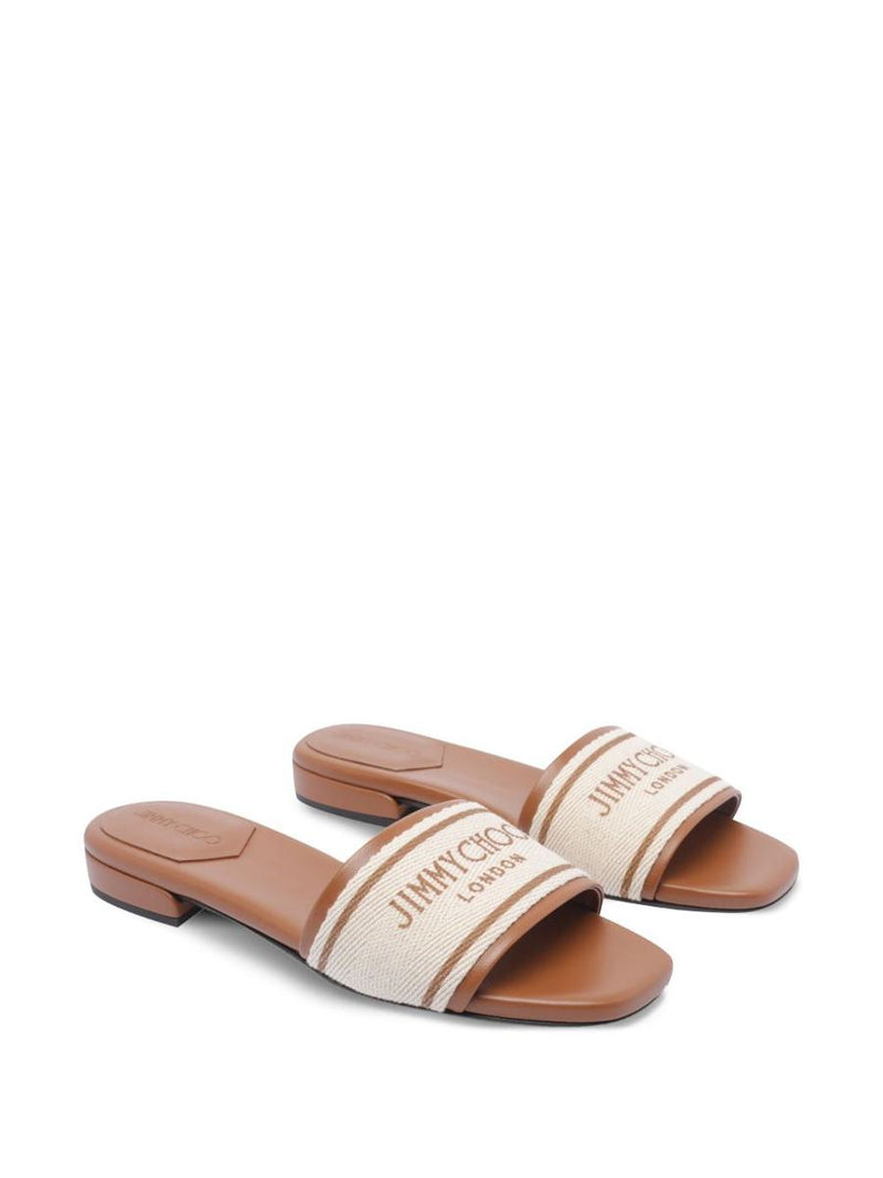 Jimmy Choo Joa Flat Canvas Flat Sandals