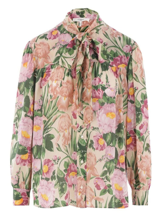 Chloé Floral Print Scarf Shirt Clothing