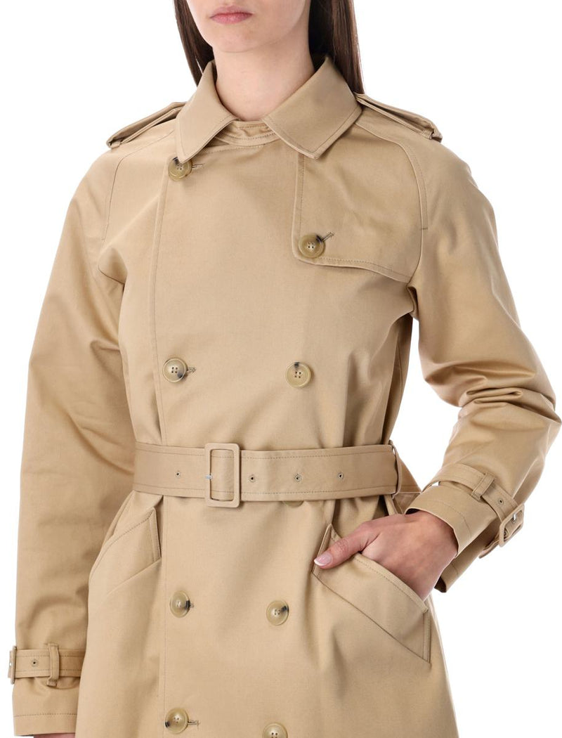 A.P.C. Greta Trench Coat In Beige Waterproof Gabardine