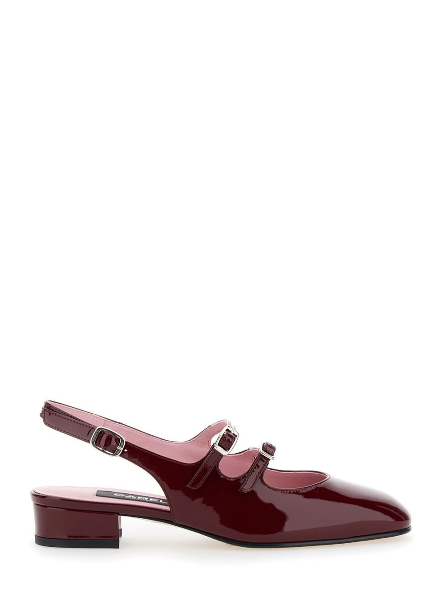 'Peche' Bordeaux Mary Jane Pumps In Patent Leather Woman
