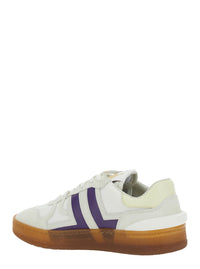 'Clay' White Sneaker With Mesh Inserts And Side Striped Detail In Leather Unisex