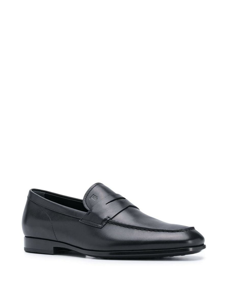 Tod'S Smooth Leather Penny Loafers With Embossed Rubber Pebbles Shoes