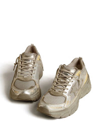 Golden Goose Lightstar Laminated Leather Suede And Net Upper Tpu Star Net Heel And Spur