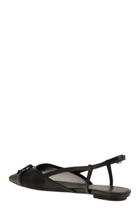 Stuart Weitzman Kitty - Leather And Transparent Fabric Slingback