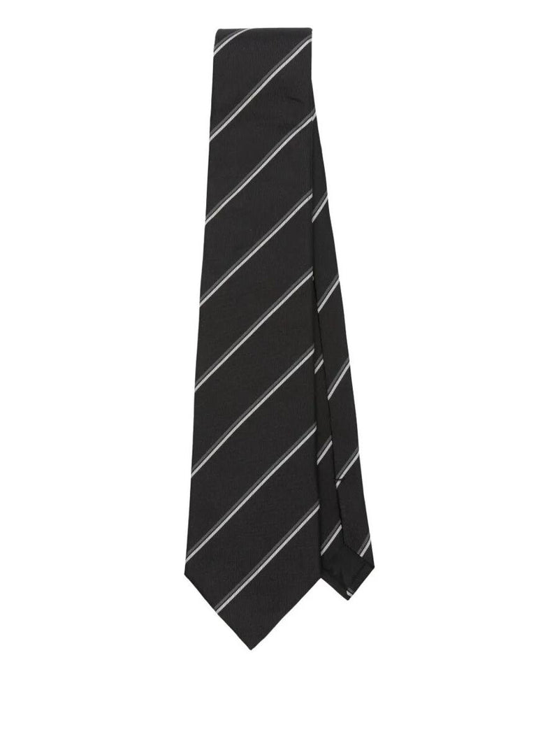 Saint Laurent Striped Silk Tie Accessories