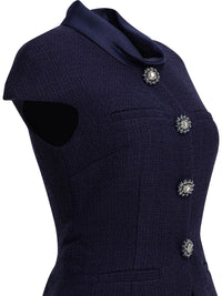 Self-Portrait Taffeta Boucle Midi Dress