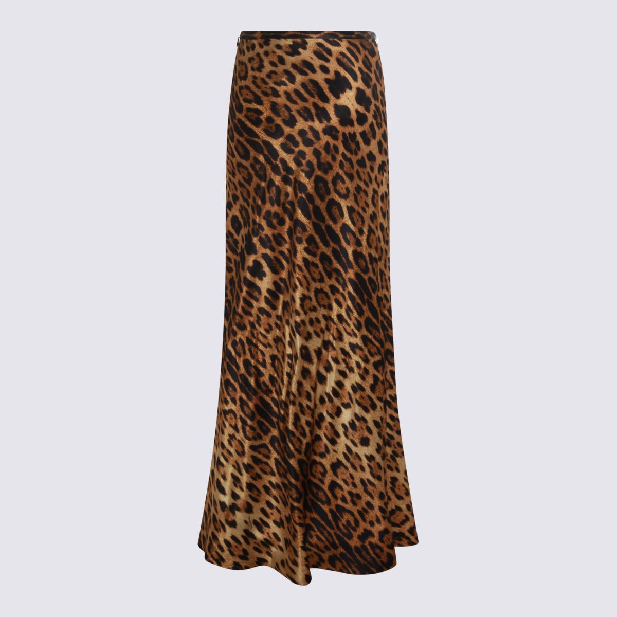 Roberto Cavalli Leopard Silk Skirt
