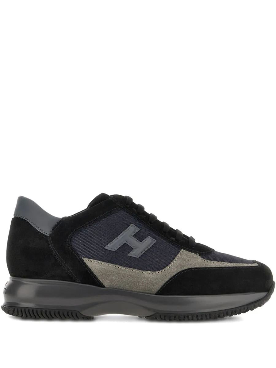 Hogan Suede And Smooth Leather Interactive Sneakers With Technical Fabric Inserts Shoes