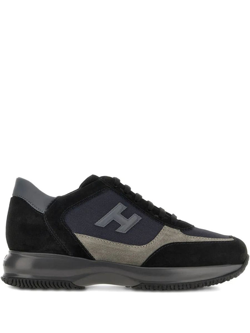Hogan Suede And Smooth Leather Interactive Sneakers With Technical Fabric Inserts Shoes