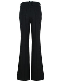 Patou Black Wool Blend Flare Pants