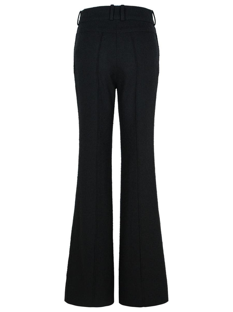 Patou Black Wool Blend Flare Pants