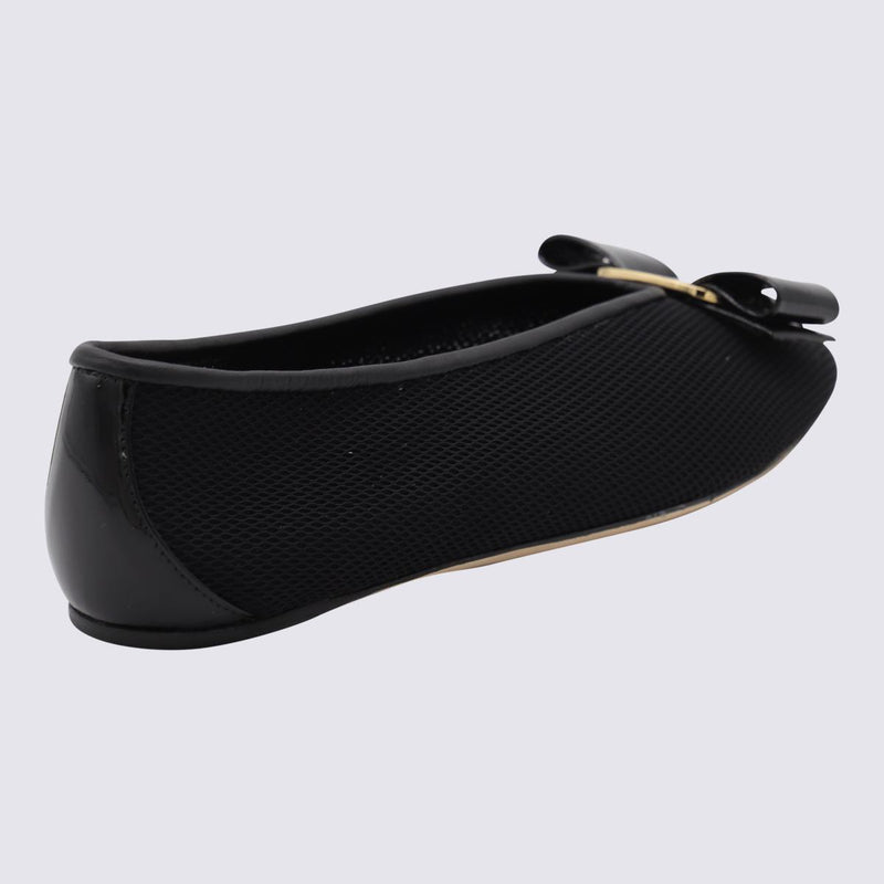 Salvatore Ferragamo Black Vanna Flats