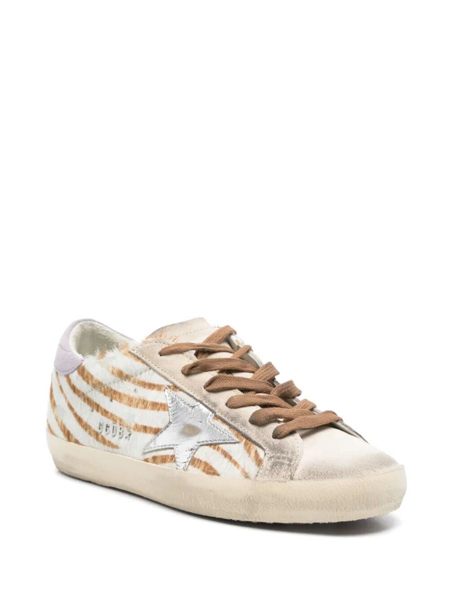 Golden Goose "Super Star" Zebra Horsy Upper Suede Toe And Heel Laminated Star Shoes