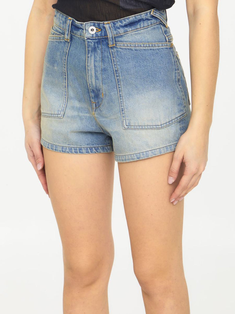 Light-Blue Denim Shorts