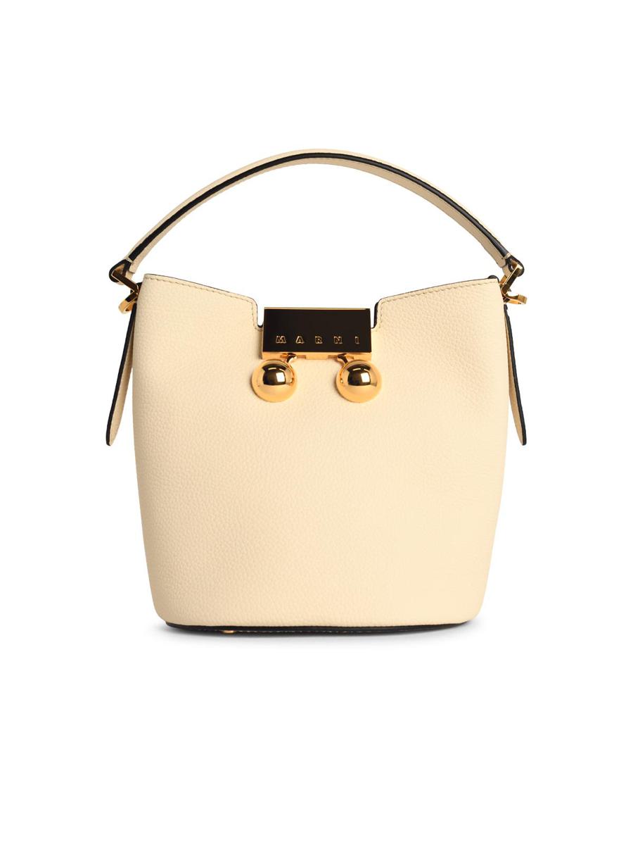Marni Medium 'Trunkaroo' White Leather Shoulder Bag