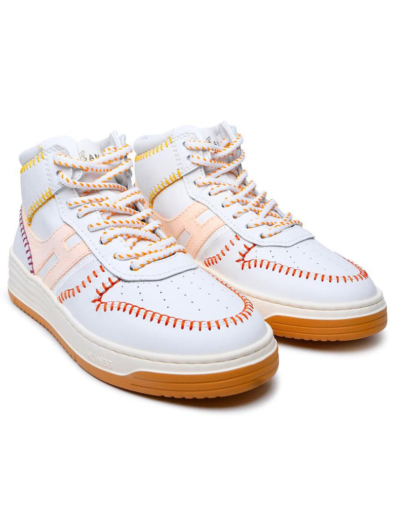 Hogan White Leather Sneakers
