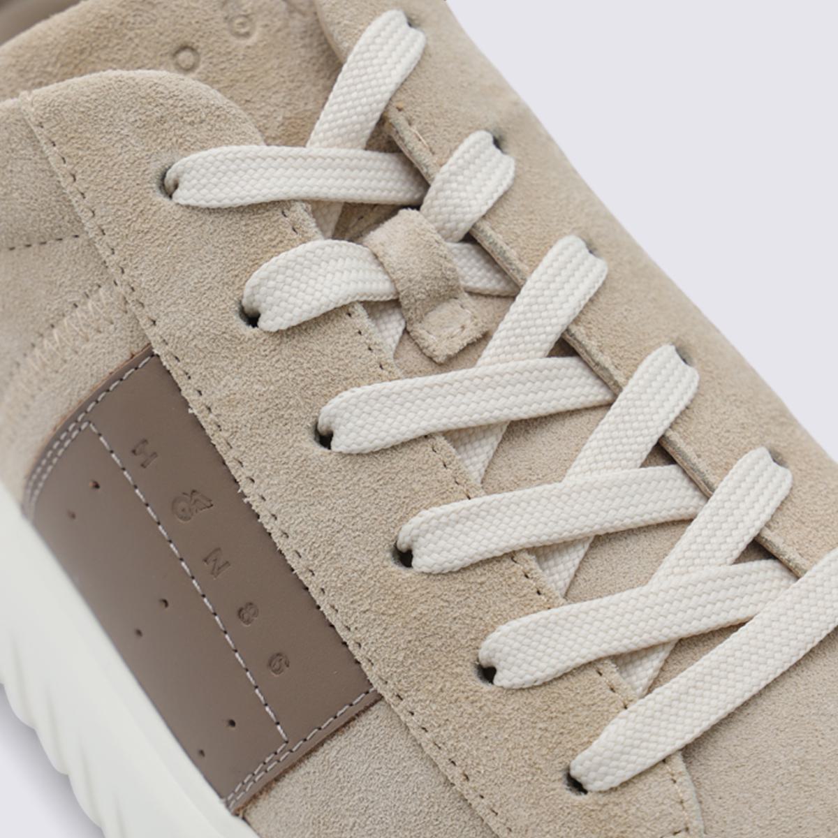 Hogan Beige Leather Sneakers