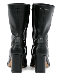 MM6 Maison Margiela Black Biker Ankle Boots