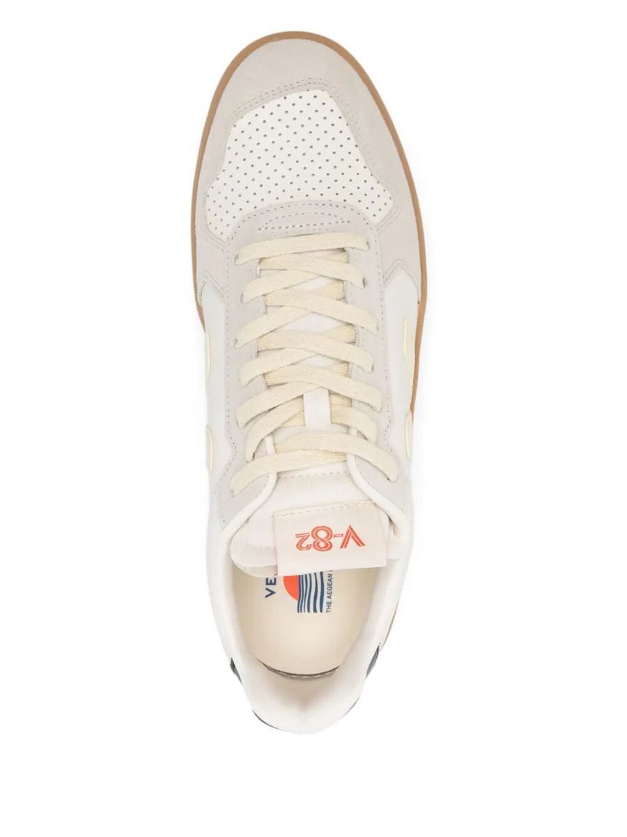 Veja V-82 Grained Leather Pure Sneakers Shoes