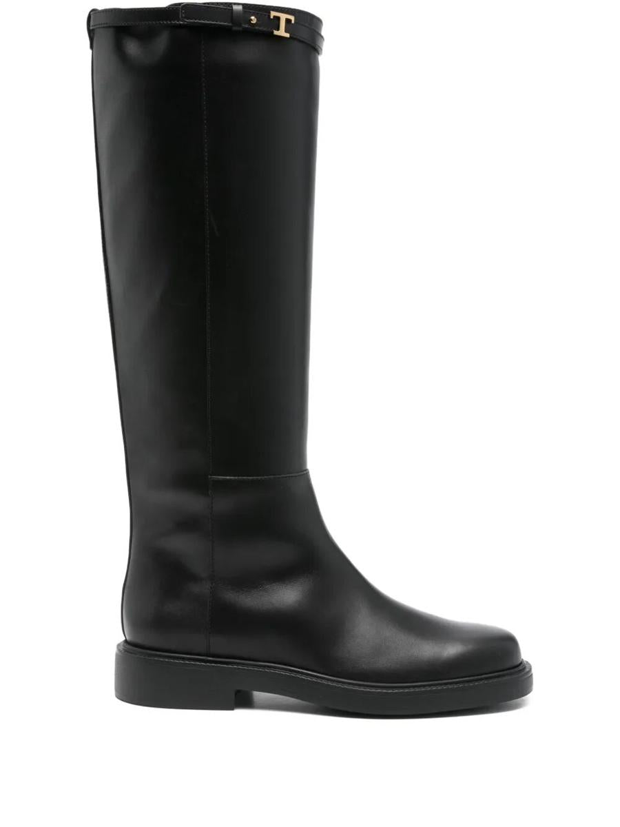 Tod'S T-Buckle Leather Knee-High Boots Shoes