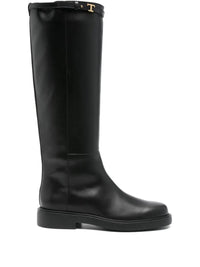 Tod'S T-Buckle Leather Knee-High Boots Shoes