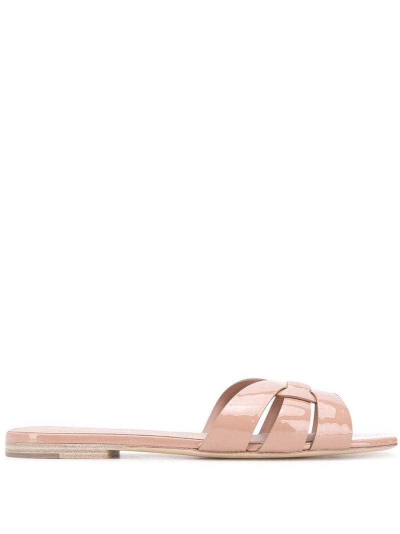 Saint Laurent Tribute Leather Flat Sandals