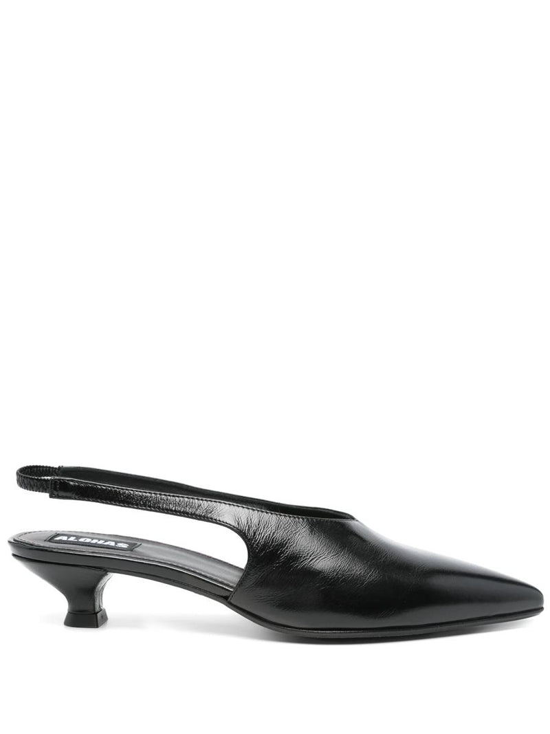 Alohas Eros Black Leather Mules Shoes