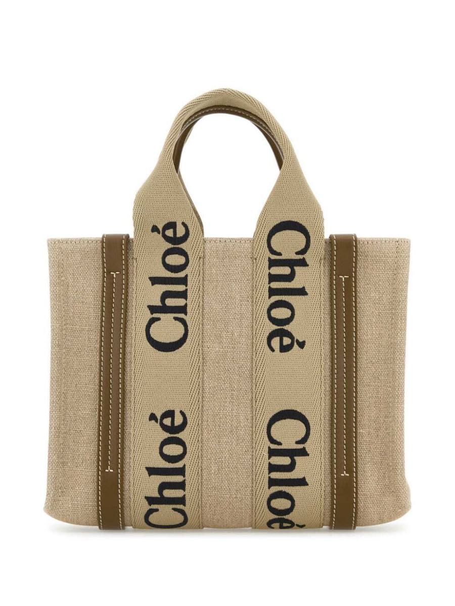 Chloé Small Woody Linen Tote Bags
