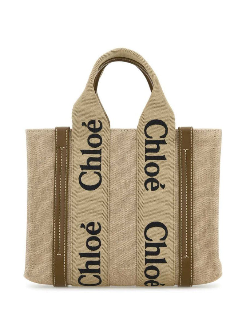 Chloé Small Woody Linen Tote Bags